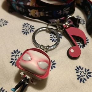Vocaloid Lanyard + SpiderGwen Pop Keychain